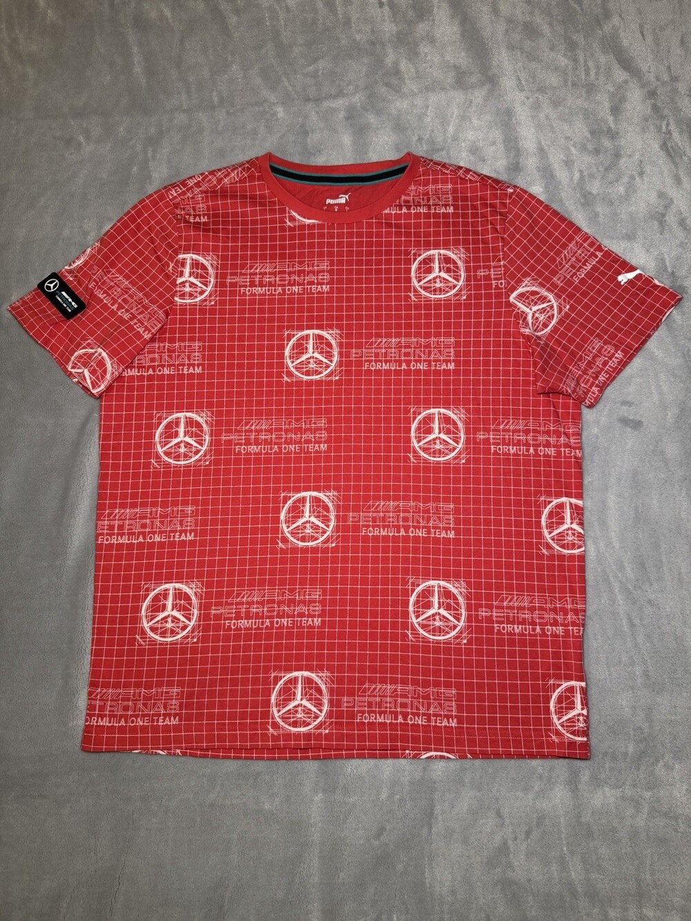 Puma X AMG Petronas Formula One Team T-shirt Men’s Large All Over Print Graphic